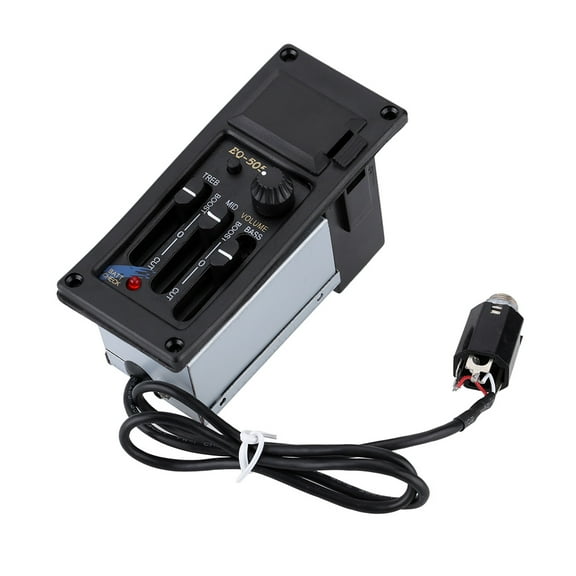 Aibecy Acoustic Guitar Amplifier Preamp Piezo Pickup Tuner with 3-Band EQ Equalizer Tone and Volume