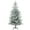 Green + White + Metal + Plastic 6 ft, variant on 5 ft Prelit Bent Top Christmas Tree, Whimsical Xmas Tree Slim High Mountain Fir with 300 LEDs and Metal Stand