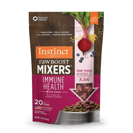 Instinct Freeze Dried Raw Boost Mixers Grain Free Recipes All Natural Dog Food Toppers Made with Functional Ingredients Immune Health 5.5 oz.