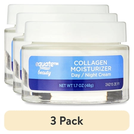 (3 pack) Equate Collagen Day & Night Moisturizer for Face Care to Smooth & Soften Skin, 1.7 oz