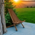 thumbnail image 5 of Melino Wooden Folding Chair, FSC Acacia Wood, Low-Profile Outdoor Seat – Chestnut, 5 of 8