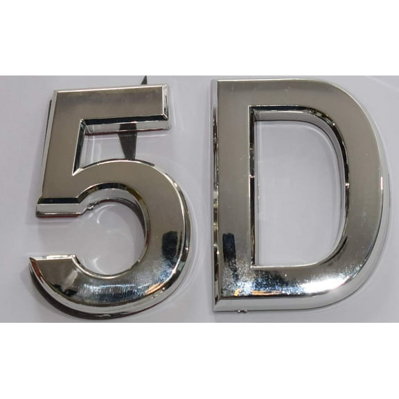 Apartment Number 5D Sign/Mailbox Number Sign, Door Number Sign. (Silver,3D, Size 2.75 x 1.75, Comes with Double Sided Tape)- The Maple line