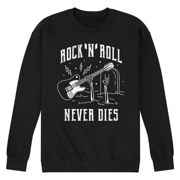Instant Message - Rock N Roll Never Dies - Men's Crew Neck Fleece Pullover