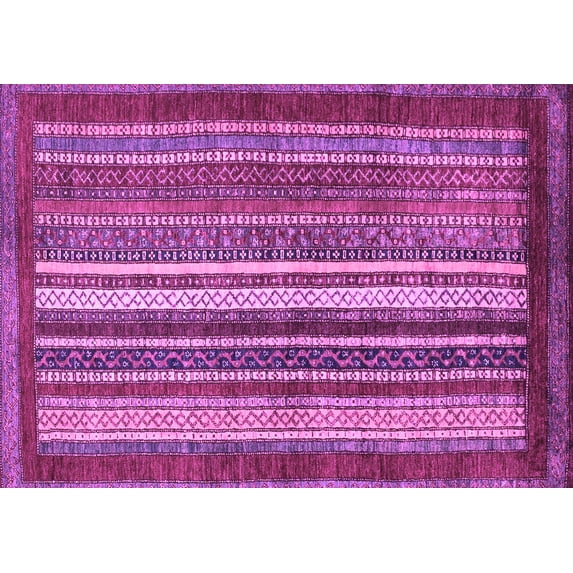 Ahgly Company Indoor Rectangle Abstract Purple Modern Area Rugs, 4' x 6'