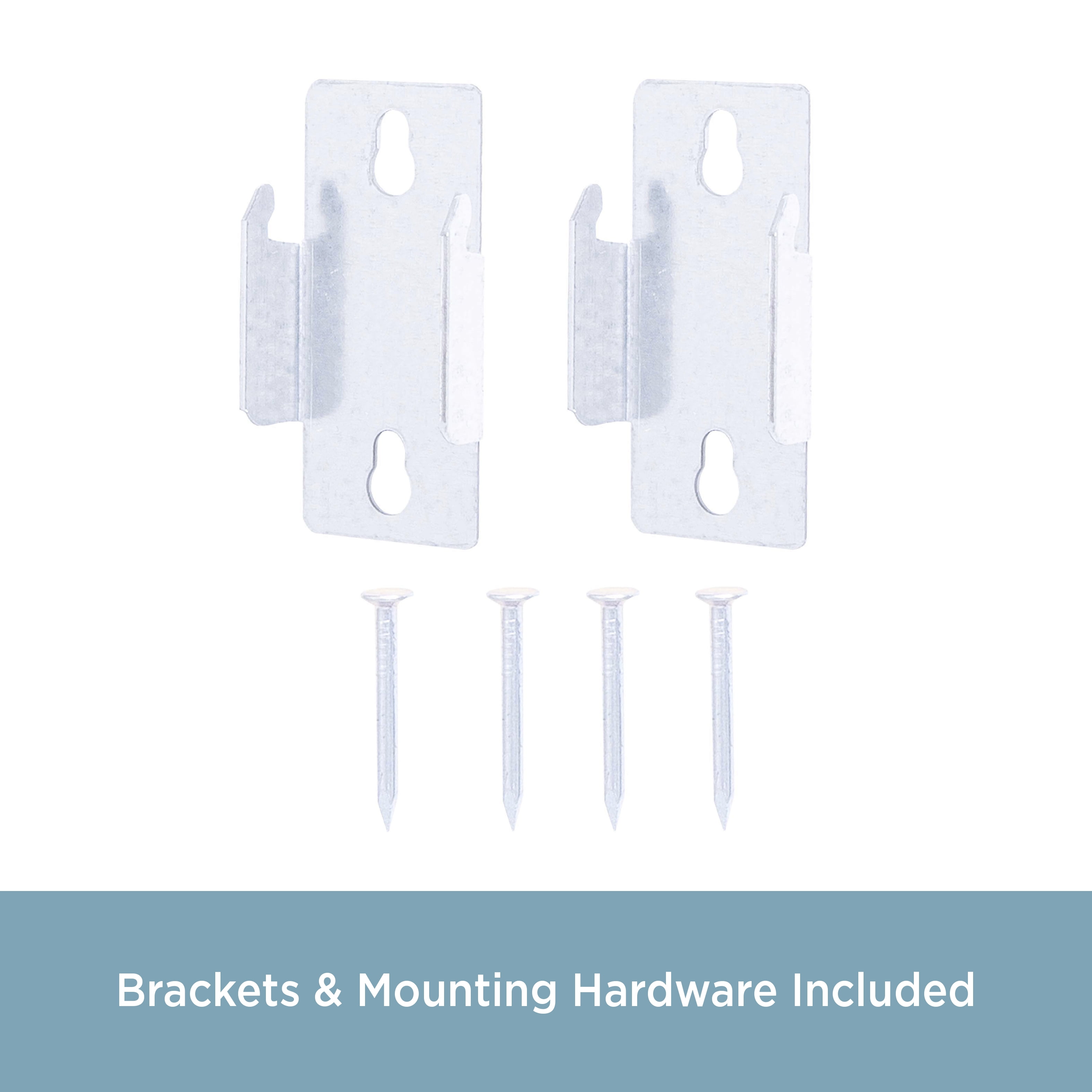 (4 pack) Kenney Steel Basic Double Curtain Rod Mounting Bracket, Set of 2, Silver