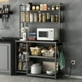 thumbnail image 6 of Chnnmbrn Kitchen Bakers Rack Steel Standard Baker's Rack with Microwave Compatibility with Power Outlet,Gray, 6 of 10