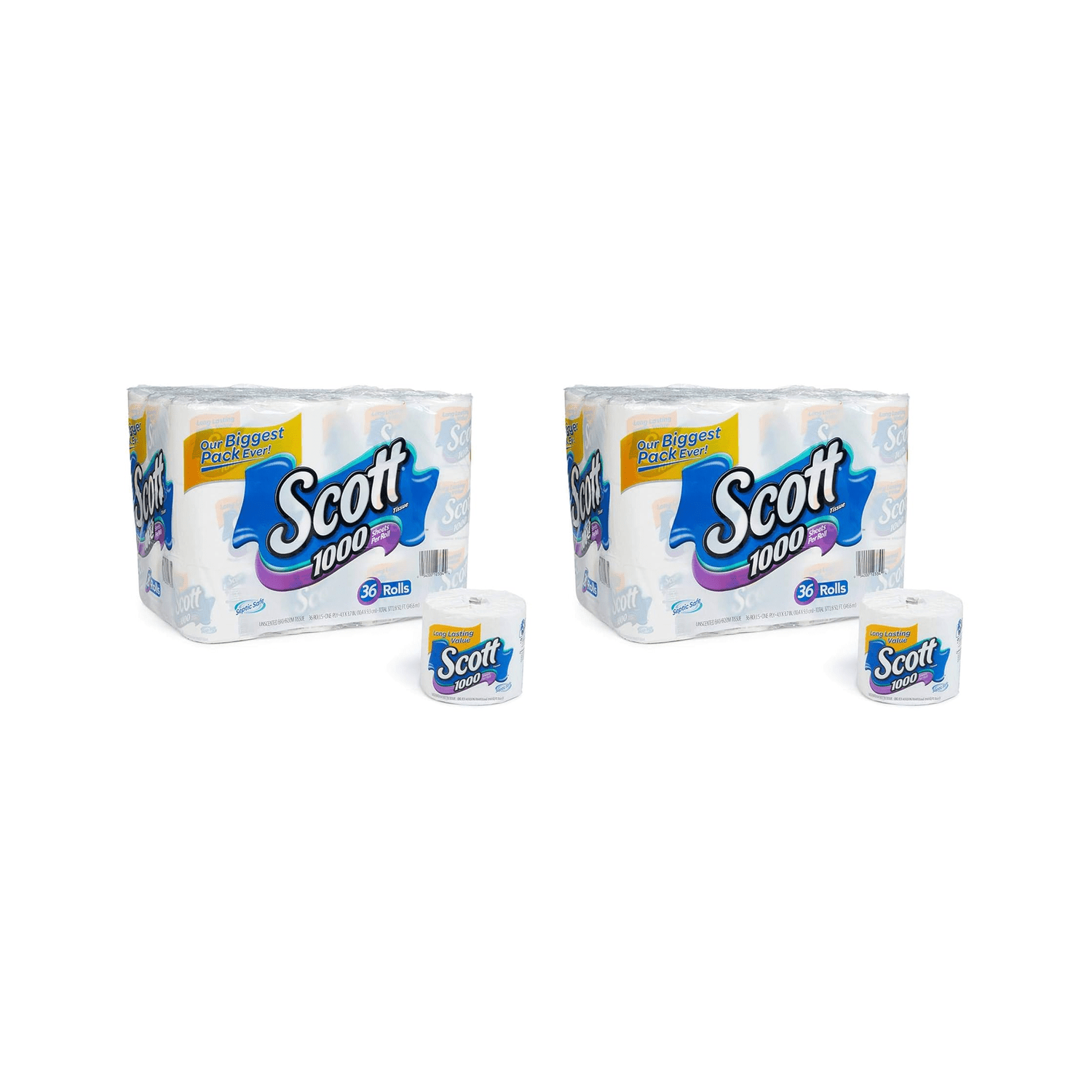 Scott 1100 Unscented Bath Tissue, 1-Ply, 36 Rolls, 1100