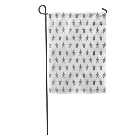 SIDONKU Gray Antique Silver Stars Pattern Shining Paint Blue Chrome Color Garden Flag Decorative Flag House Banner 12x18 inch