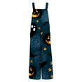 thumbnail image 6 of Evdexr Women's Halloween Jumpsuits 2026 Pumpkin Spider Printed Rompers Square Neck Wide Leg Sleeveless Pants Boho Loose Fit Costumes with Pockets XL, 6 of 6
