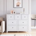 thumbnail image 4 of EDTara Commode Moderne en Bois à 7 Tiroirs avec Poignées Rondes en Nickel, Tiroirs Profonds pour Rangement dans la Chambre, le Salon, l'Entrée, 4 of 8