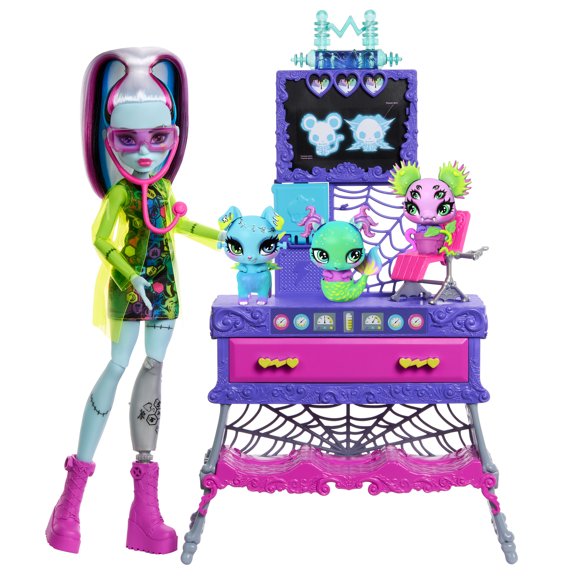 Monster High Frankie Stein Make-A-Monster Pet Doll Playset, 30+ Accessories for Countless Pet Combos