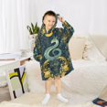thumbnail image 6 of FORMRS Wearable Blanket Hoodie with Sleeves for Kids Cozy Flannel Sweatshirt, Green Celestial Serpent, 6 of 7