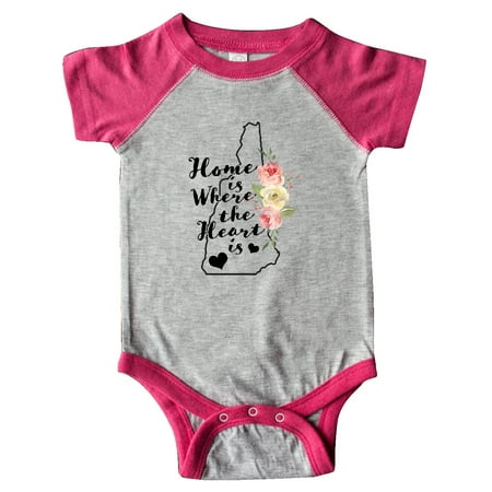 

Inktastic New Hampshire Home is Where the Heart is with Watercolor Gift Baby Boy or Baby Girl Bodysuit