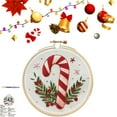 thumbnail image 4 of Riforla Christmas Embroidery Kit Christmas Embroidery Kits for Beginners with Pattern DIY Adult Kits Full Embroidery Hoop Kit with Needles and Thread Included Hangs A 15x15x1, 4 of 4