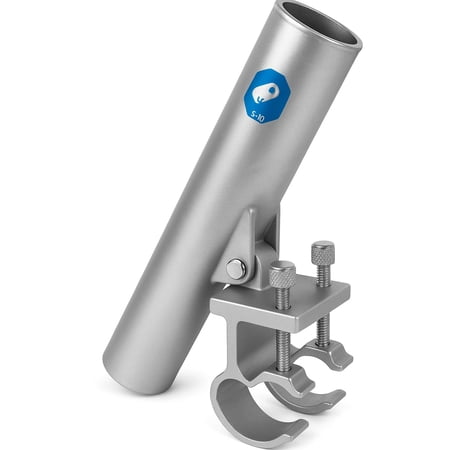Heavy-Duty S-10 Clamp-On Rod Holder with Two Silver Clamps for Boats - Secure Fishing Rod Mount Over 1 LB Adjustable and Durable Marine Accessory 03920005