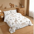 thumbnail image 5 of Manfei Jungle Animals Twin Comforter Sets,Elephant Lion Giraffe Animal African Safari Animal Bedding Set For Kids Reversible 2pcs, 5 of 8