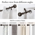 thumbnail image 2 of MERIVILLE 1" Single Curtain Rod Set, Adjustable 48-84 Inches, Ball Finials, Oil-Rubbed Bronze, 2 of 10