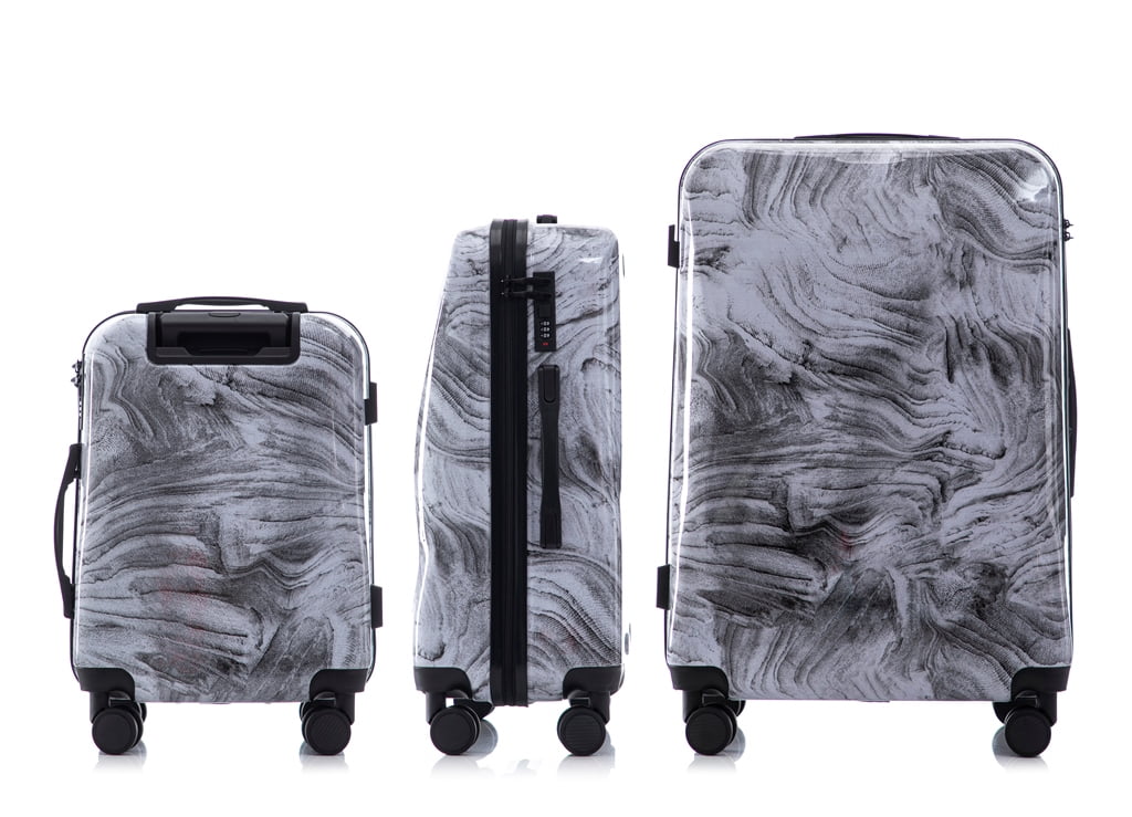 Multi-color Design ABS Hard Shell Lightweight with 360° Dual Spinning Wheels & Combo Lock - Includes 28", 24", 20" 3-Piece Luggage Set