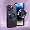 thumbnail image 6 of for iPhone 14 Pro Max Case Magnetic Luxury Plating Clear Case with Camera Lens Protector for iPhone 14 Pro Max Compatible with Magsafe Slim Cover for Women Men-Purple, 6 of 12