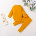 thumbnail image 3 of MesaSe Winter Newborn Baby Boy Girl Clothes Set Ribbed Outfits Unisex Infant Solid Cotton Button Long Sleeve Tops Pants 2PCS, 3 of 6