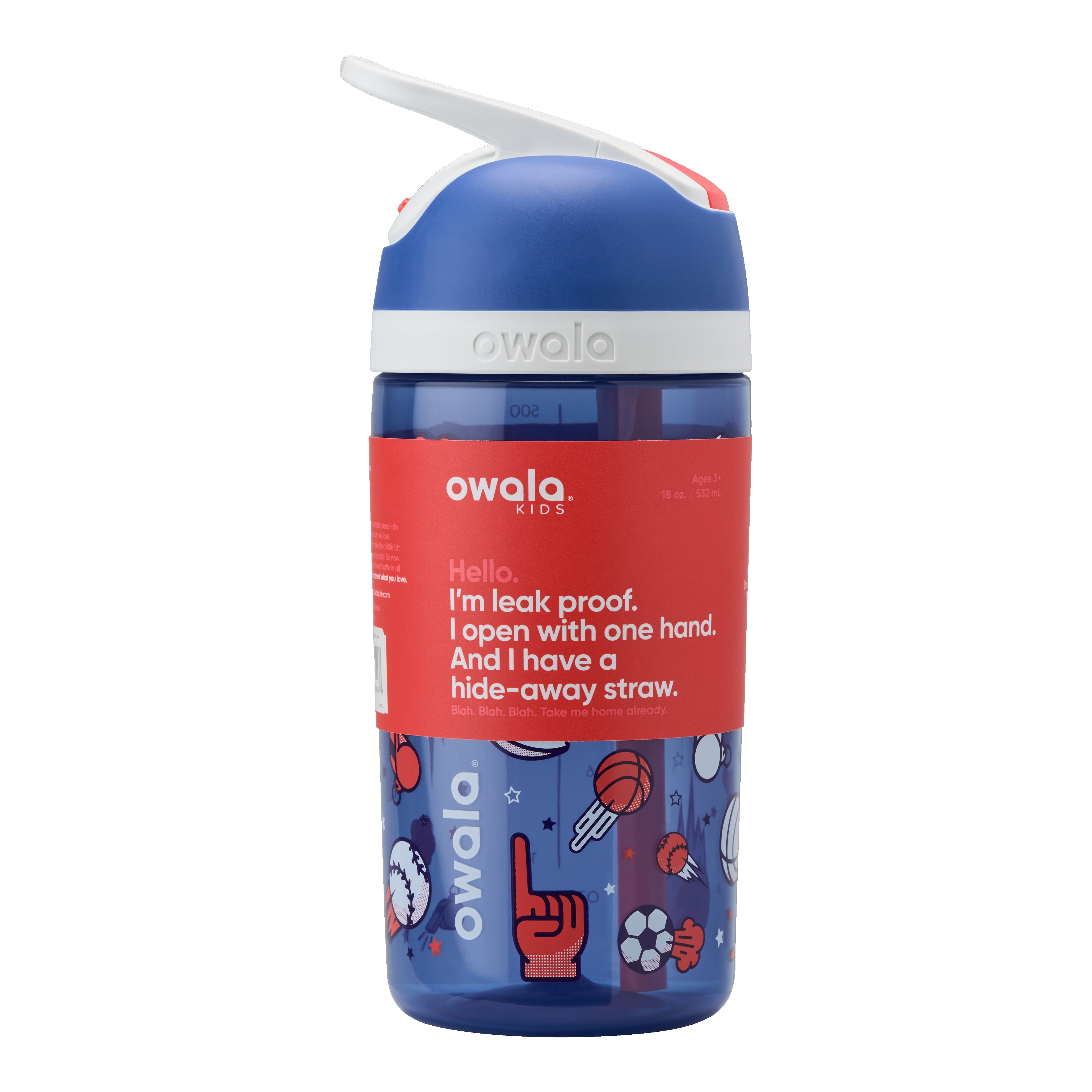 Owala Flip Kids Water Bottle, 18oz Blue