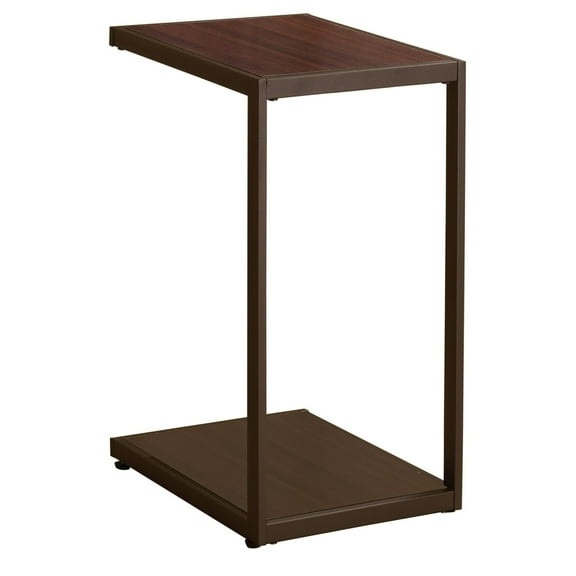 Jose Rectangular Accent Table with Bottom Shelf Brown