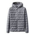 thumbnail image 3 of Custom Logo Zip Solid Color Quilted Hooded Blank White Duck Down Women Casual Down Puffer Jacket, 3 of 5