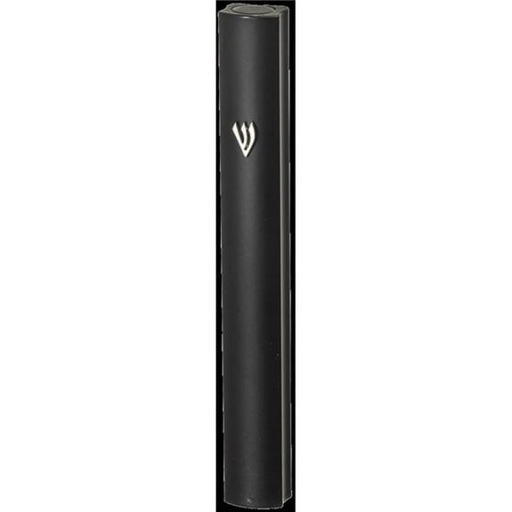 Art Judaica 23752 15 cm Aluminum Mezuzah Cover with Metal Shin, Black