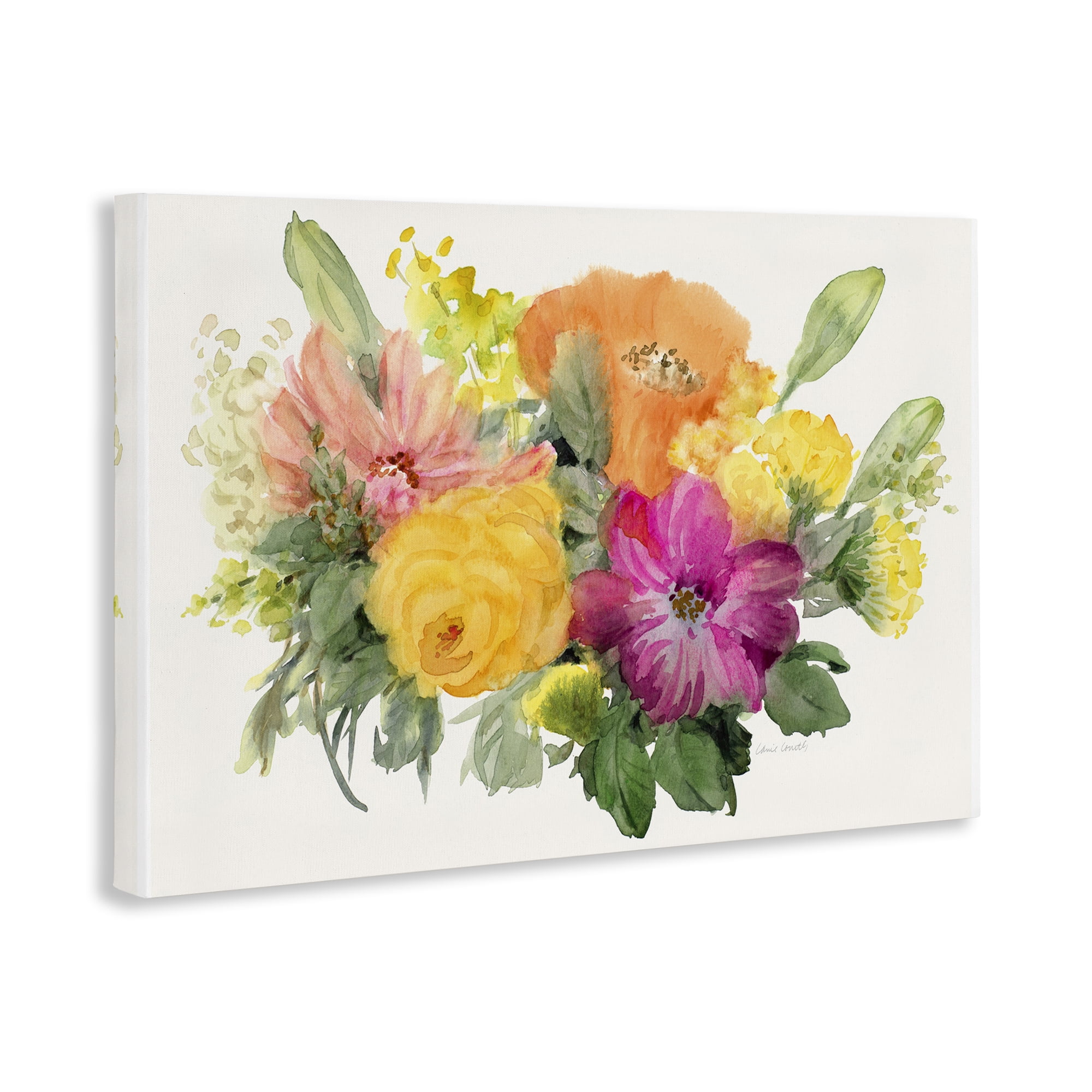 Stupell Industries Bold Bouquet Beauty Botanical & Floral Painting Gallery Wrapped Canvas Art Print Wall Art, 36 x 24