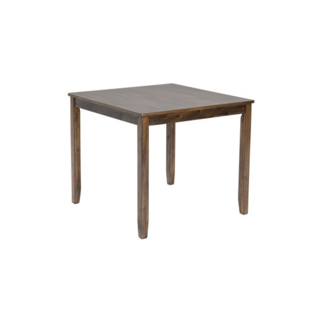 34.5" Square Dining Table for 4, Modern Farmhouse Wood Kitchen Table with Solid Wood Legs, MDF & Birch Veneer Dining Table for Small Spaces, Walnut