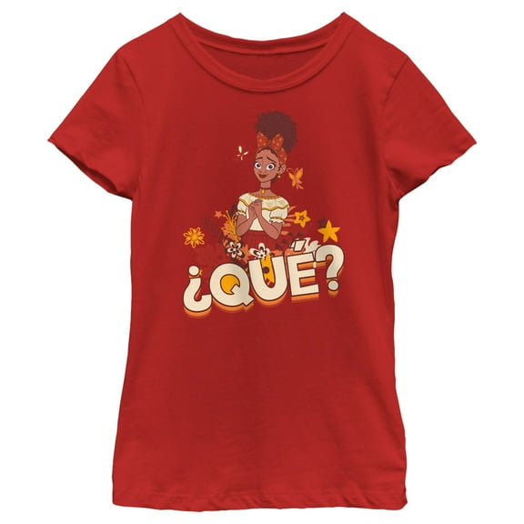 Girl's Encanto Dolores Que? Graphic Tee Red Small