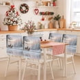thumbnail image 2 of Christmas Winter Chair Covers Set of 1 Elk Snowflake Tree Scenery Retro Decoration Chair Back Covers Stretch Removable Washable Slipcovers Protector for Dining Room Kitchen Party Decor, 2 of 5