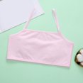 thumbnail image 2 of uikmnh Crop Top Bra Girls Seamless Sports Bra Training White Teen Bra Camisole Style Lightweight Seamless Kids Size:8-12 Years, 2 of 9