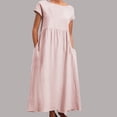 thumbnail image 1 of WILLBEST Vestidos De Mujer Vestido De Lino Suelto Sin Mangas De Color Sólido Con Bolsillos Laterales, 1 of 3