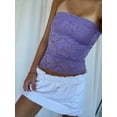 thumbnail image 4 of Sexy Lace Tube Tops for Women Y2k Backless Crop Top Strapless Lace Bandeau Summer Going Out Tops, 4 of 6