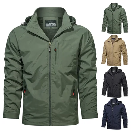 LYY 2025 Spring Men Outdoor Waterproof Jacket Plus Size Windbreaker Rain Coat Breathable Fishing Camping Tactical Jackets Male Clothing