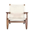 thumbnail image 1 of Plata Décor Import Inc – Walnut White Ash Wood & Rattan Lounge Chair – Modern Accent Chair for Living Room, Bedroom or Office, 1 of 5