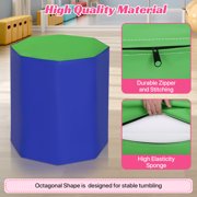 24.4 x 25.6 Gymnastics Octagon Mat Octagon Tumbler Tumbling Mats for Gymnastics Gym Fitness Home,Blue