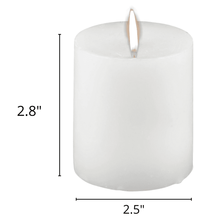 4 ) Luminessence Fresh Linen Scented Pillar Candles 2.5 In. X 2.8 In. 7 oz  Ea