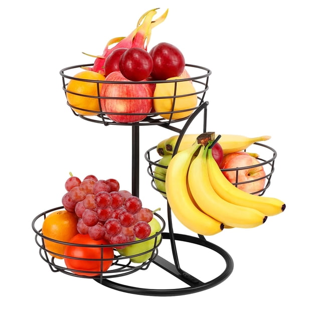 Frutero con colgador para plátanos Livabber, 3 niveles, metal