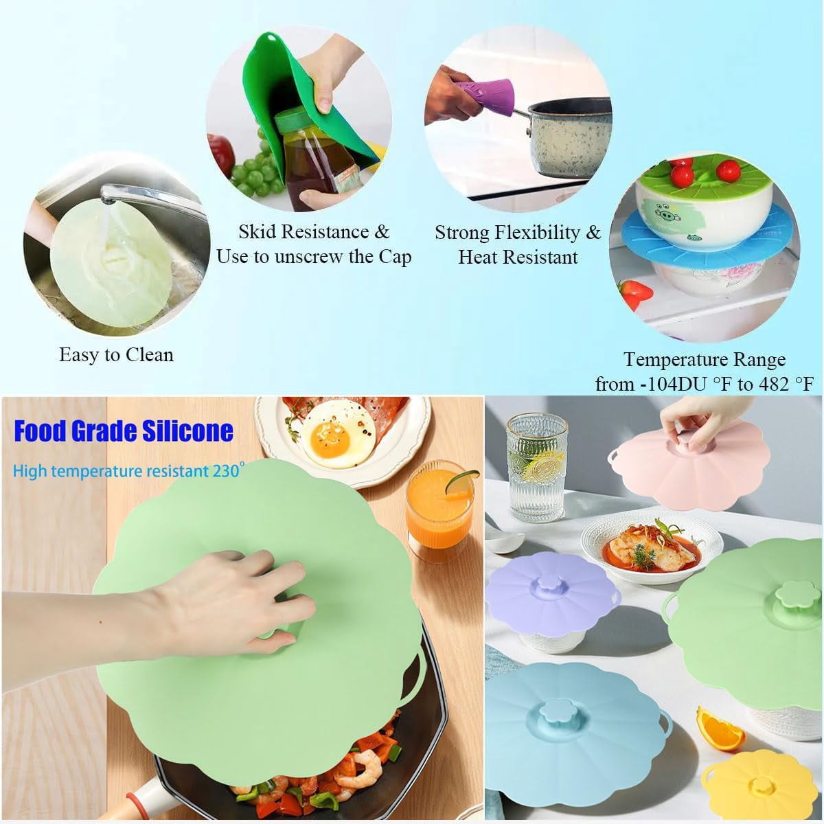 Housse De Rangement Silicone Micro-ondes - Couvercle Réutilisable Pour Conservation Des Aliments - 30 Cm