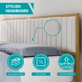 MUZZ Queen Size Upholstered Bed Frame with Golden Metal Slat Support, Wooden Bed Frame with Velvet Headboard(Golden/Beige, Queen)