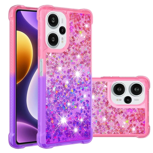 Funda para Xiaomi Poco F5 5G Transparente con Brillos Carcasa Protectora Antigolpes con Glitter Brillante