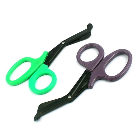 Bandage Scissors Purple OdontoMed2011® EMT Trauma Shears - Stainless Steel Bandage Scissors for Nursing Purposes - Sharp 2-pack Scissor is Perfect for EMS, Doctors, Nurses, Cutting Bandages 7.25