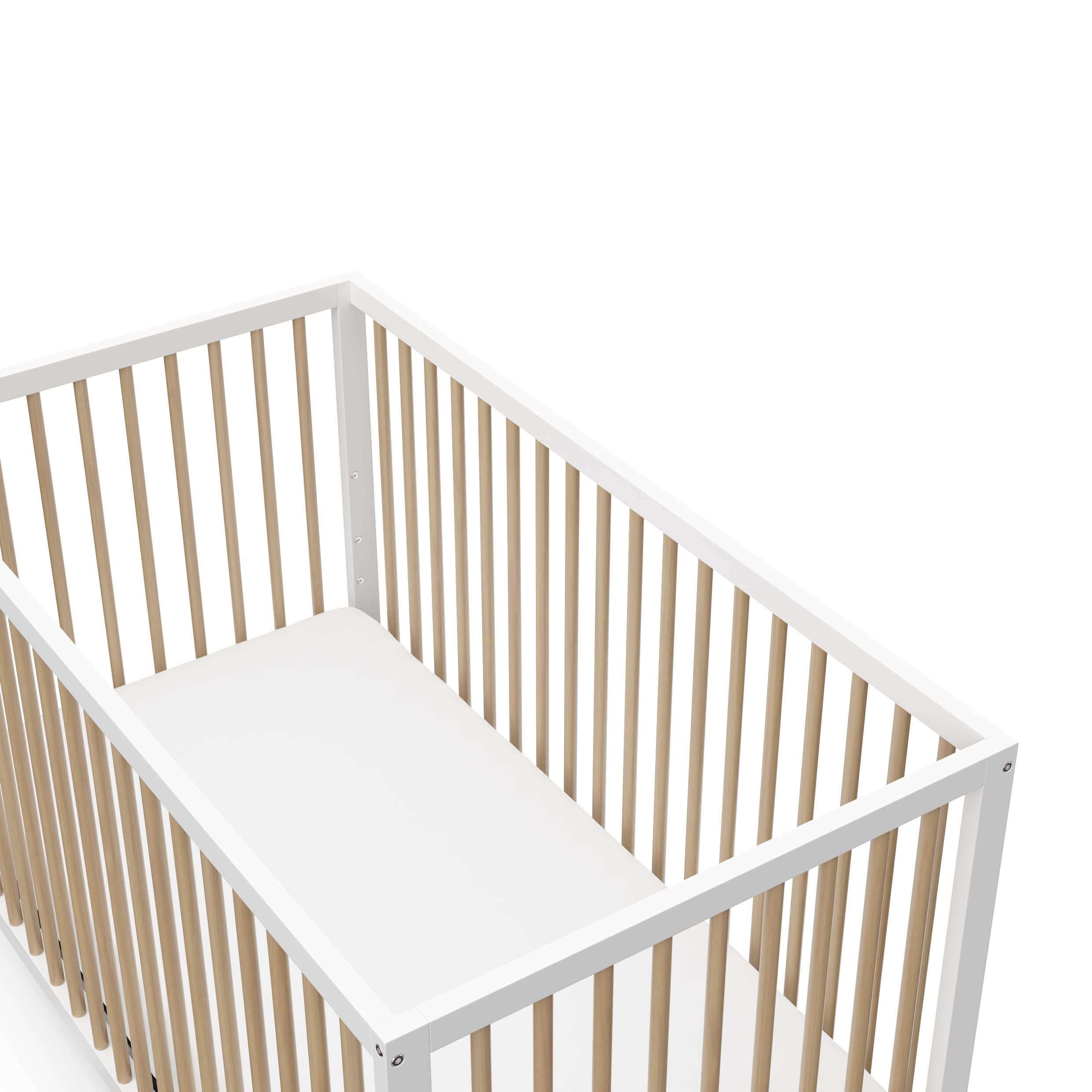 Graco Teddi 5-in-1 Convertible Baby Crib, White with Driftwood