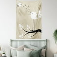 thumbnail image 4 of Birds Tapestry, Two Birds on a Branch Singing Love Songs Friend Valentine Couple Hope Living, Wall Hanging for Bedroom Living Room Dorm Decor, 40W X 60L Inches, Cream Black White, by Ambesonne, 4 of 5