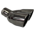 thumbnail image 1 of Punta Escape Universal Atornillable Doblada Corte Inclinado Doble Silenciador Titanio, 1 of 9