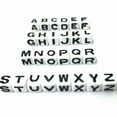 thumbnail image 2 of U8MO 250 White with Black Acrylic Alphabet Letter "A-Z" Acrylic Cube Pony Beads 6X6mm-M, 2 of 7