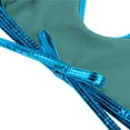 thumbnail image 6 of dPois Metallic Bikinis Set for Women Cheeky Thong Cutout Bra Top Sexy Glitter Sparkly 2 Piece Bathing Sky Blue M, 6 of 7