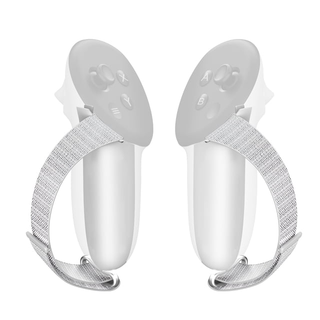 Compatible with Meta Quest 3/3S Protective Grip Cover Set Anti-Slip Anti-Fall Design Adjustable Strap System Ergonomic Wrist Strap Easy Installation Durable ABS & Nylon